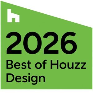 2026 Best of Houzz Design award badge graphic with green background by RnD Builders Inc