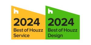 2024 Best of Houzz Service and Best of Houzz Design award badges by RnD Builders Inc