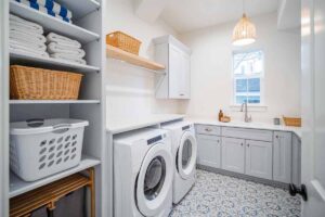 Bright Laundry Room with Gray Shaker Cabinets What is the Laundry Room Conversion Cost in Los Angeles, CA?