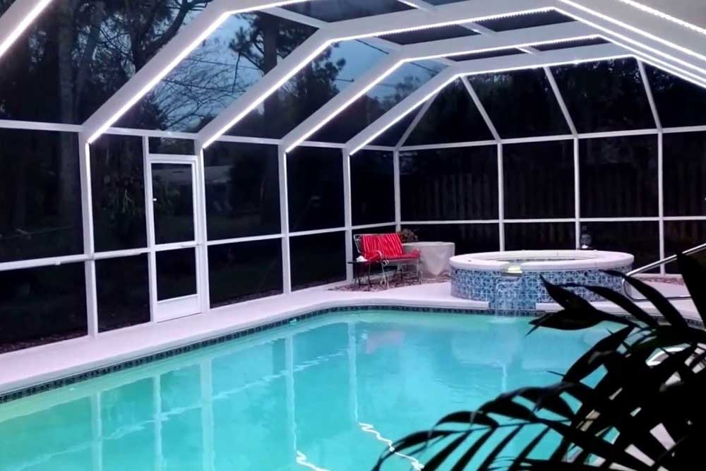 led pool lights showing efficient and visually striking backyard illumination