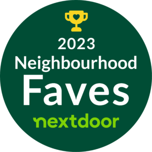 Nextdoor 2023 Neighbourhood Faves award badge graphic, not a project photo, by RnD Builders Inc
