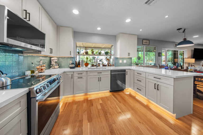 Full Kitchen View with Range, Dishwasher and Garden Window with a stainless range in Thousand Oaks by RnD Builders Inc