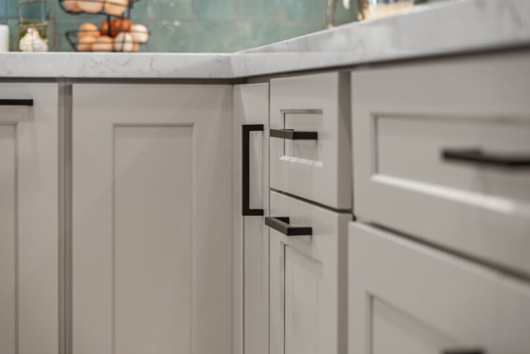 Thousand Oaks kitchen remodel: Gray Shaker Drawers with Black Bar Pulls in Thousand Oaks by RnD Builders Inc